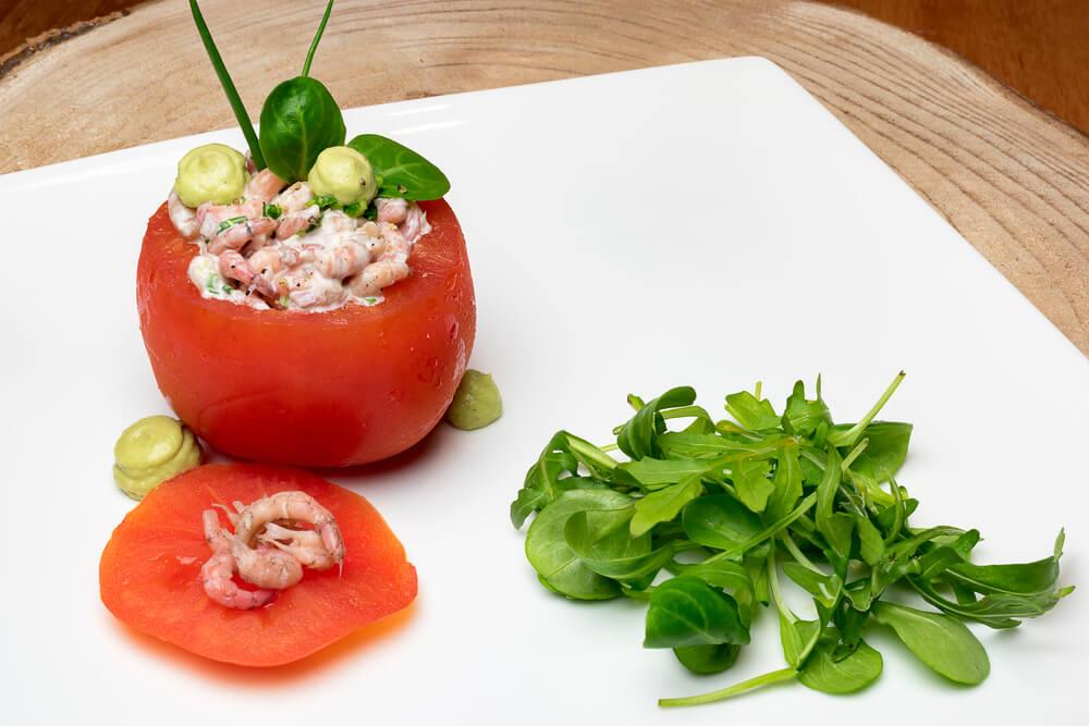 Tomaten mit Garnelen