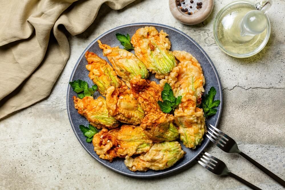 spezialitäten menton zucchini blüten tempura