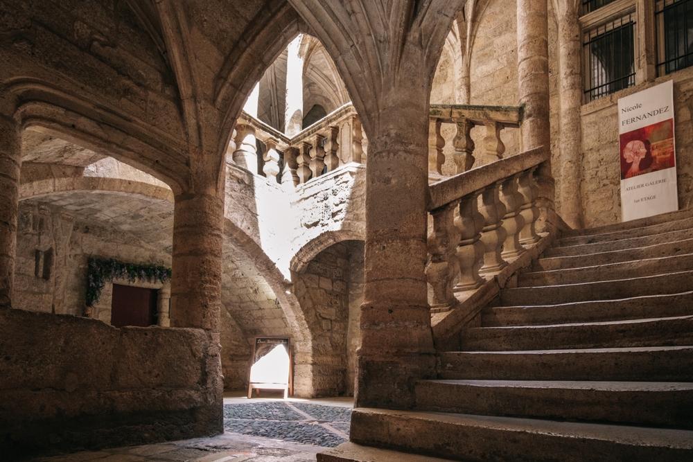 Pezenas,,Francia, ,30 maggio 2021: Cortile, interno, di, Il