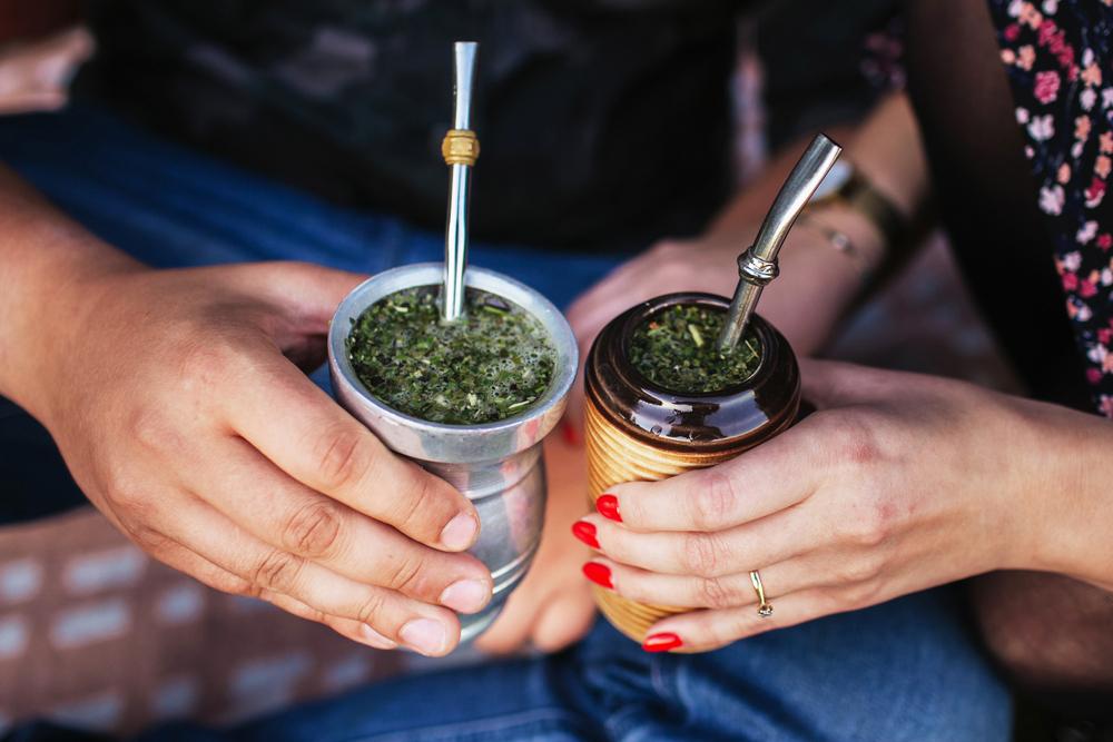 Yerba,Mate,Tee,In,Bombilla.,Besondere,Metall,Strohhalm.,Südamerika