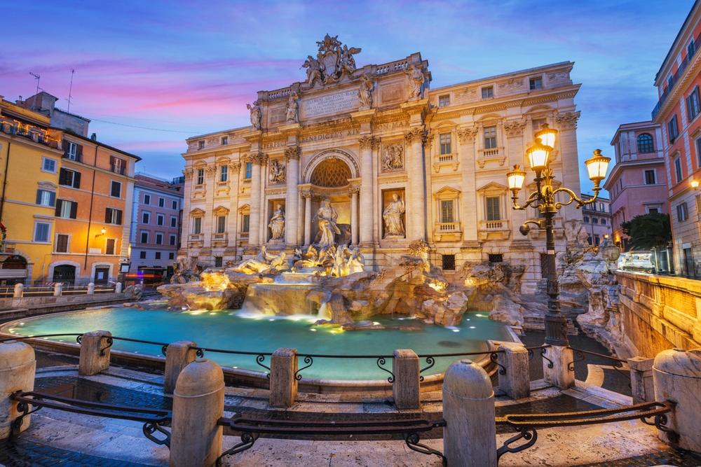 Roma,Italia,A,Fontana,Di,Trevi,Durante,La,Mattina,Presto.
