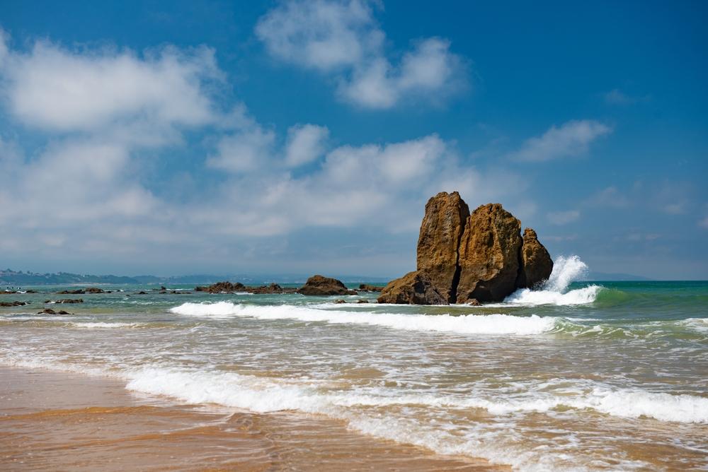 Strand von Ilbarritz in Bidart, Pyrénées-Atlantiques, Frankreich.