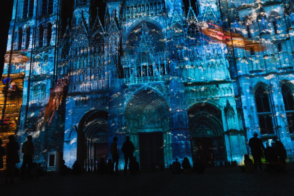 Ereignisse Rouen Kathedrale im Licht Notre Dame von Rouen im Licht