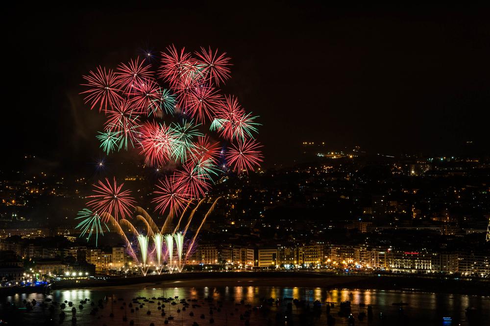 Feuerwerk in San Sebastián, Spanien