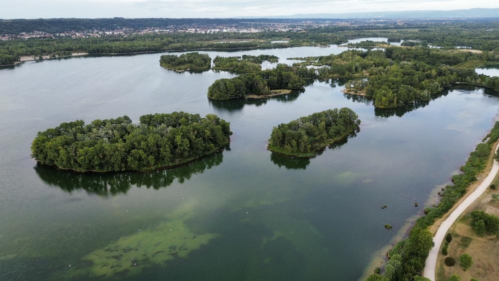 Drone,Photo,Miribel,Jonage,Park,Lyon,France,Europe